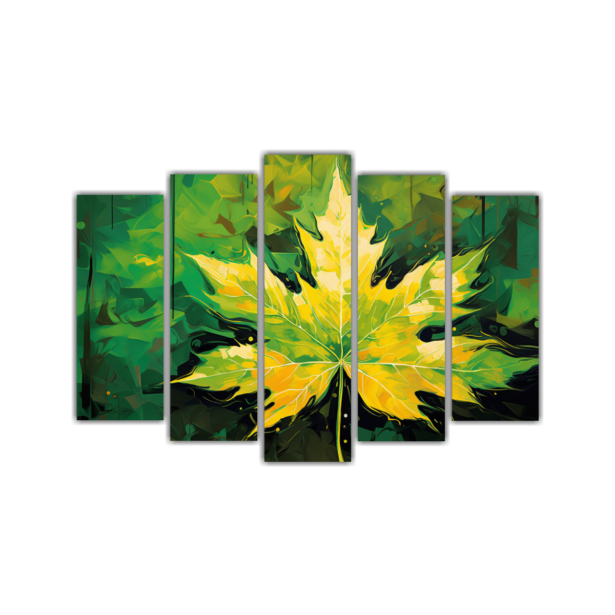cuadros-expresion-calle-hojas-arce-amarillo-y-verde-neonoir