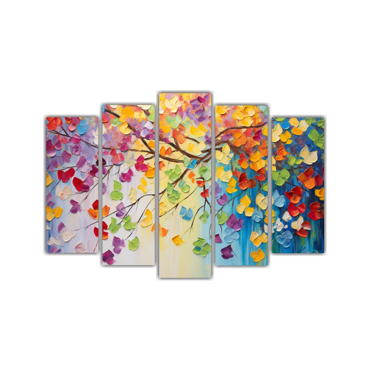 cuadros-finas-l-neas-arco-ris-para-comedor-pintura-flores-linden-en-lienzo-estilo-