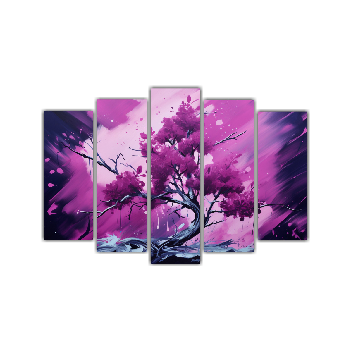 cuadros-finas-l-neas-exclusivos-rbol-redwood-en-p-rpura-y-rosa-atmosfera-neonoir