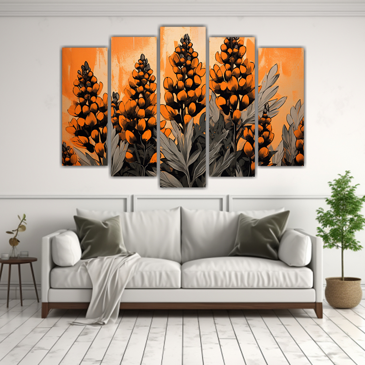 cuadros-modernos-lupine-grains-en-naranja-y-negro-estilo-neonoir-1