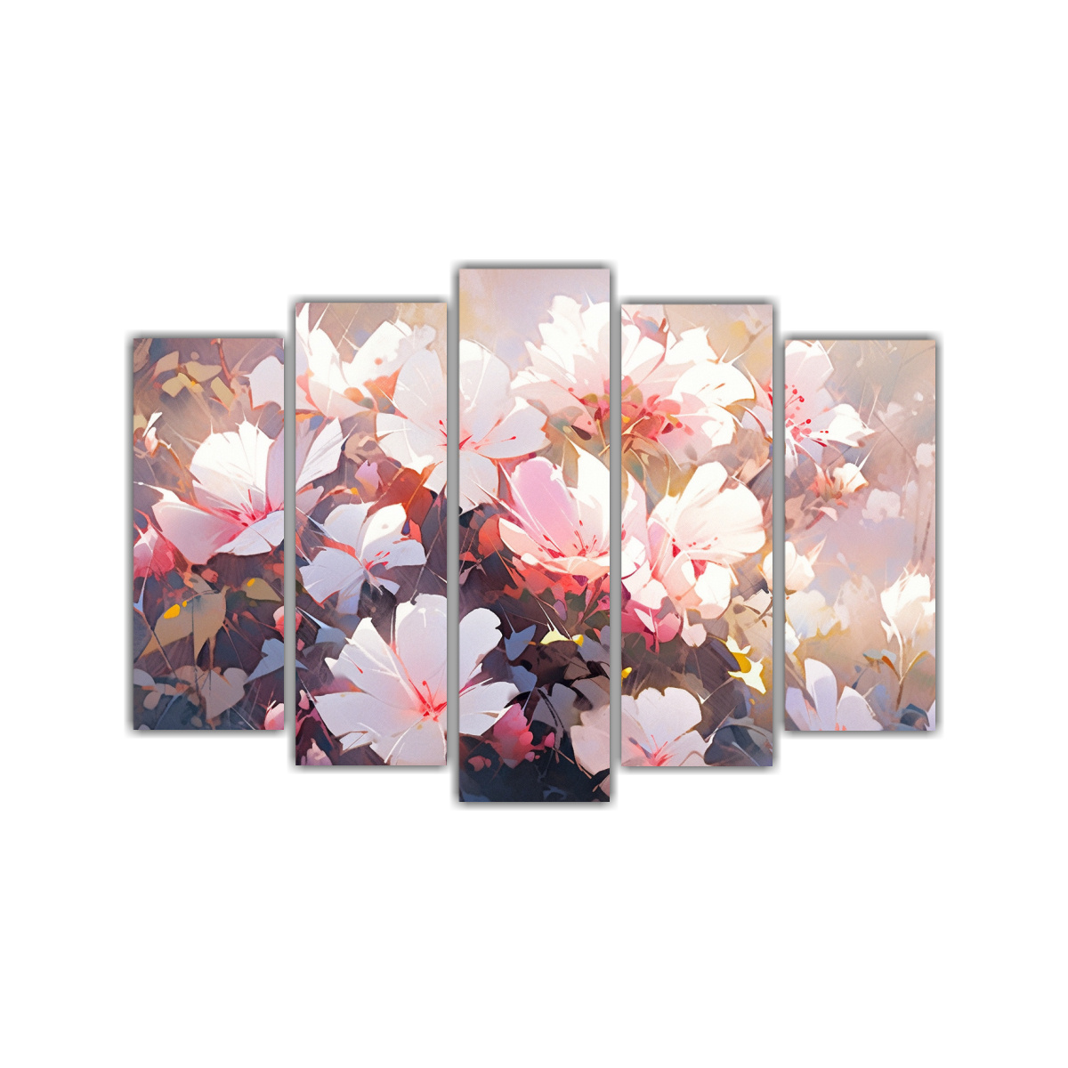 cuadros-movimiento-para-comedor-en-blanco-y-magenta-con-flores-en-lienzo