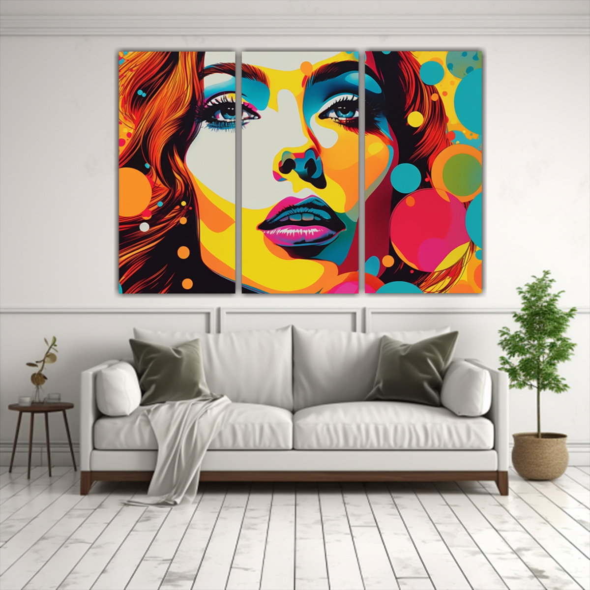 cuadros-tr-ptico-mujer-pop-art-tonos-naturaleza-viva-1