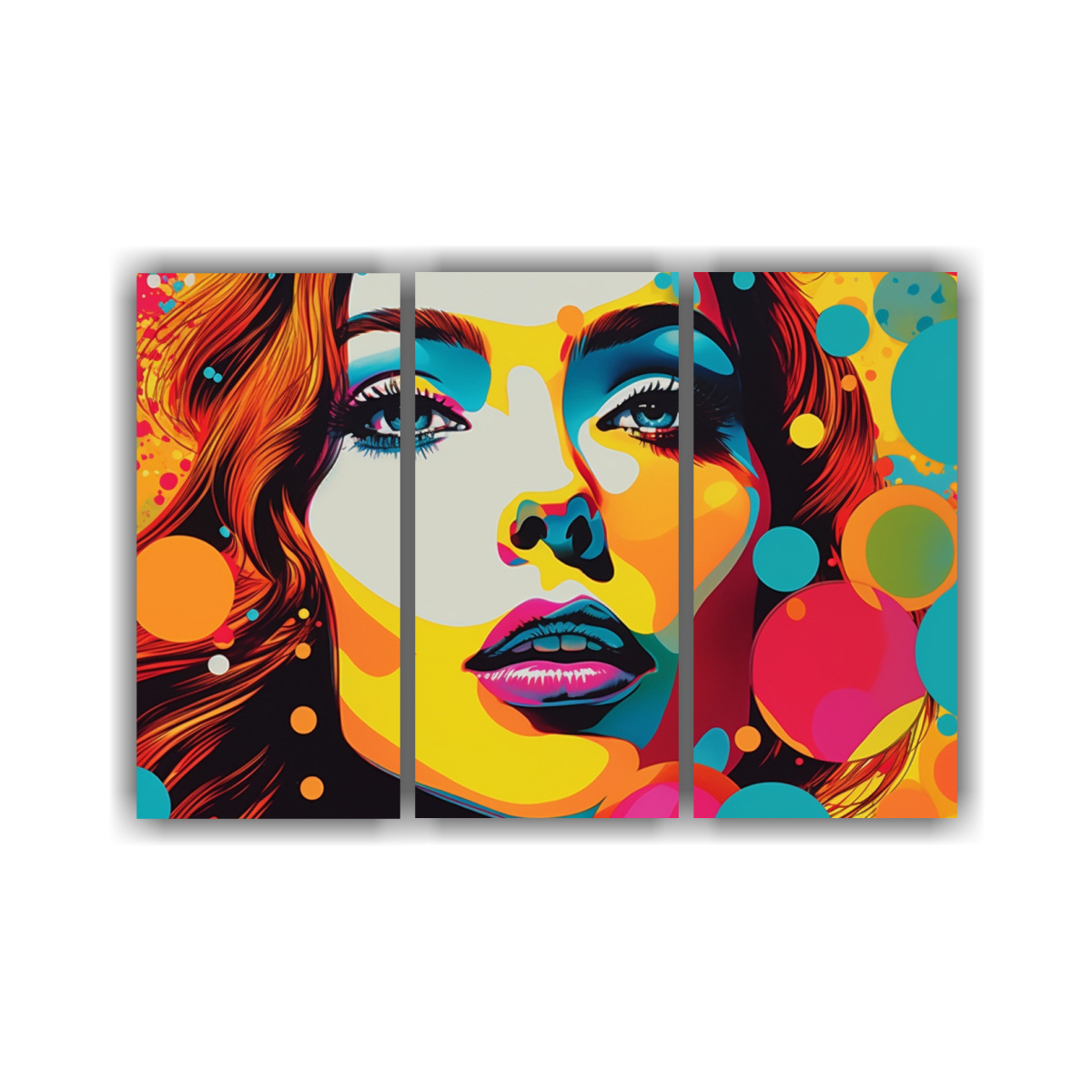 cuadros-tr-ptico-mujer-pop-art-tonos-naturaleza-viva