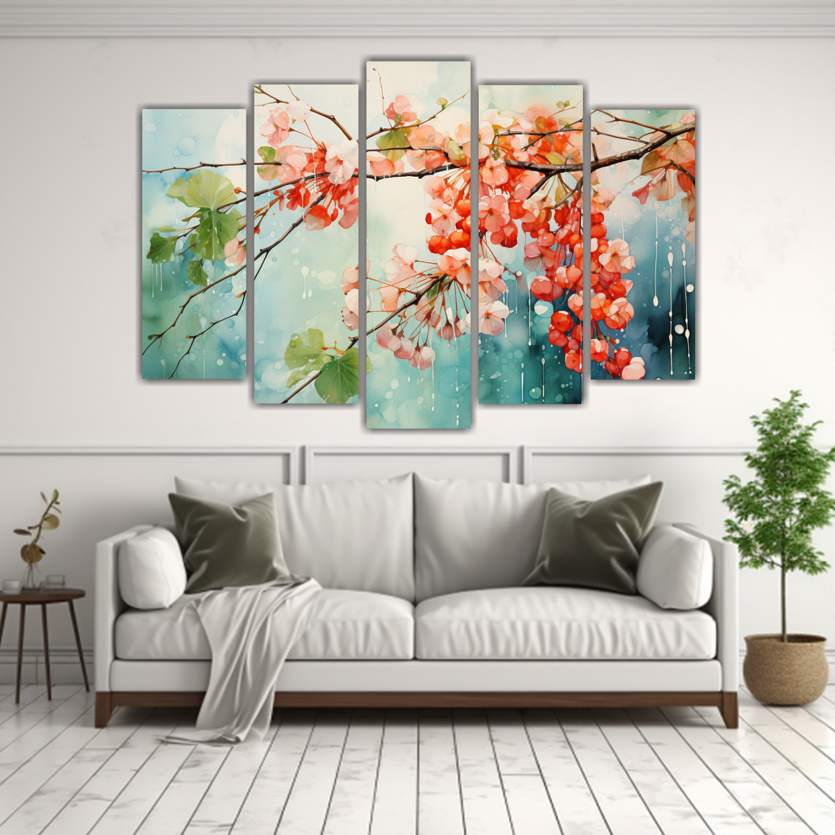 cuadros-vintage-abstractos-abeto-en-tonos-verde-y-rojo-1-1