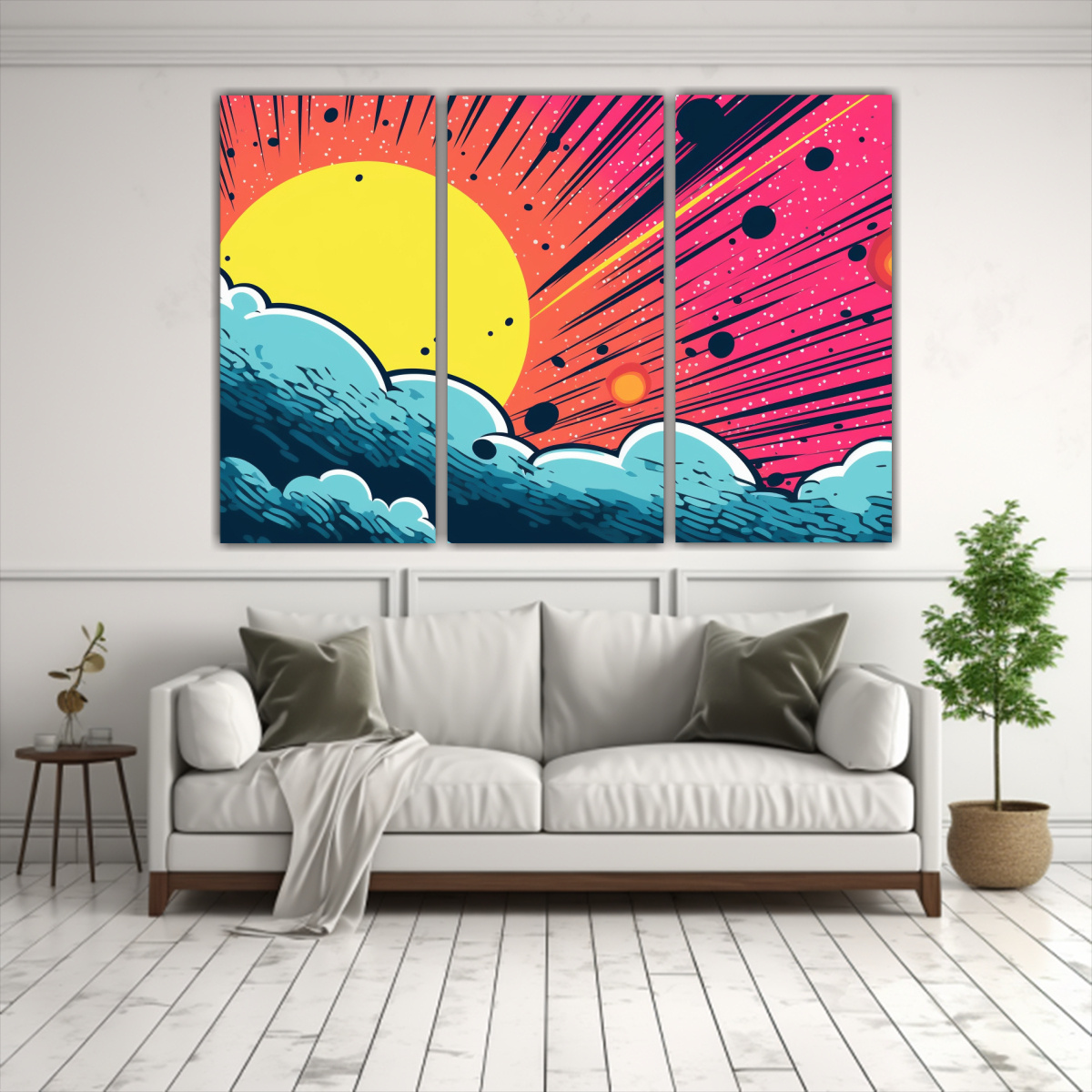 lienzos-de-tela-creativa-arte-comic-en-fondo-espacial-con-estrellas-1