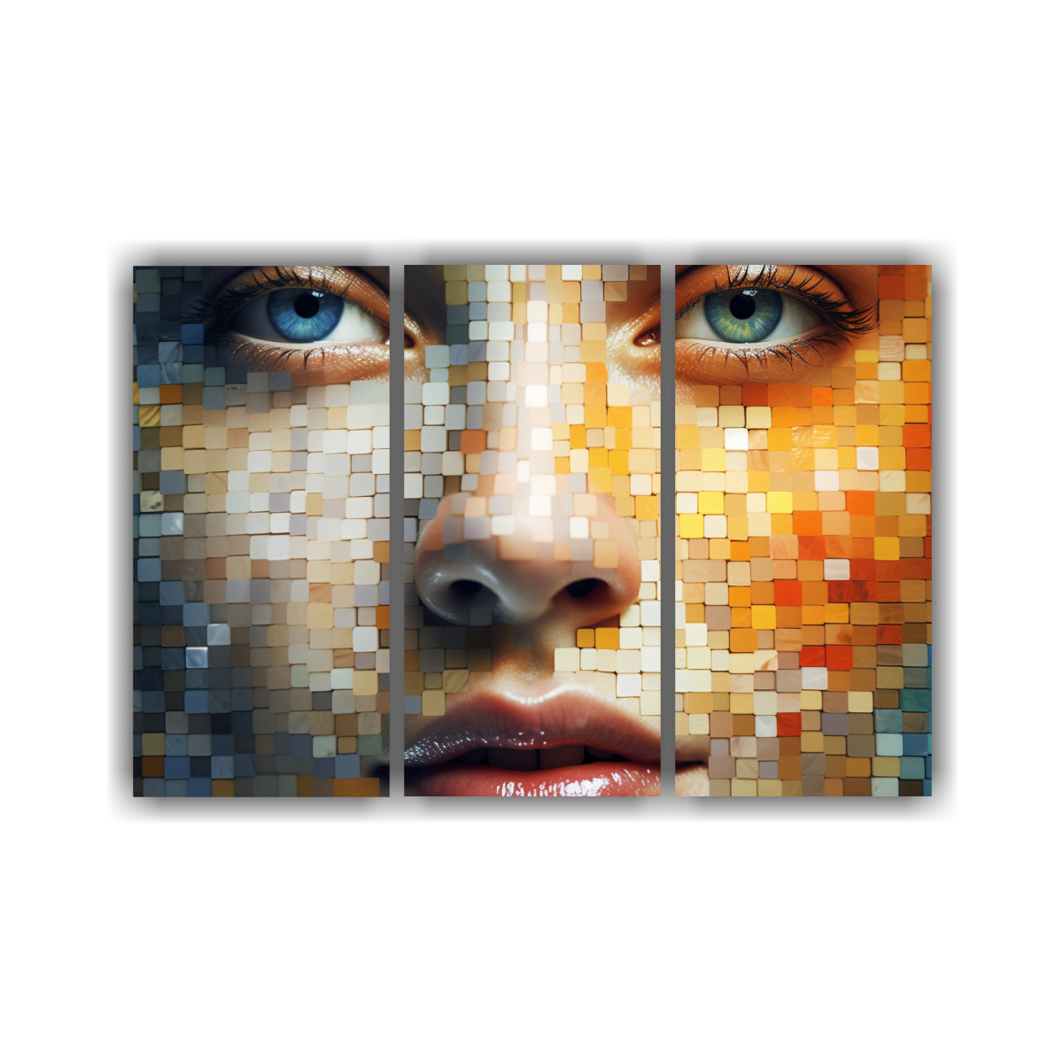 obra-de-pared-rostro-femenino-mosaico-en-suave-gradiente