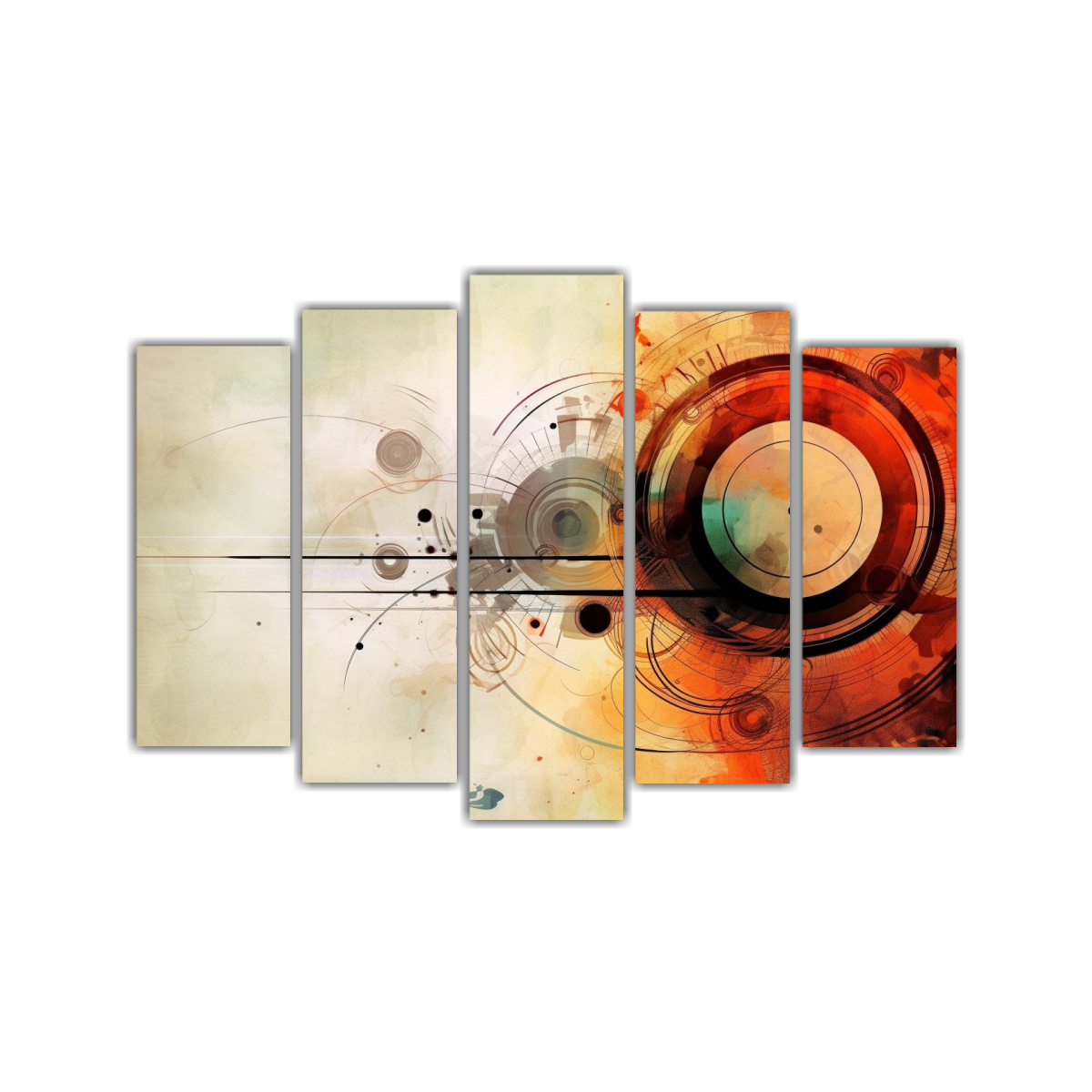 obra-maestra-cinco-telas-bastidor-estilo-galer-a-con-fondo-color-liso-y-abstracto