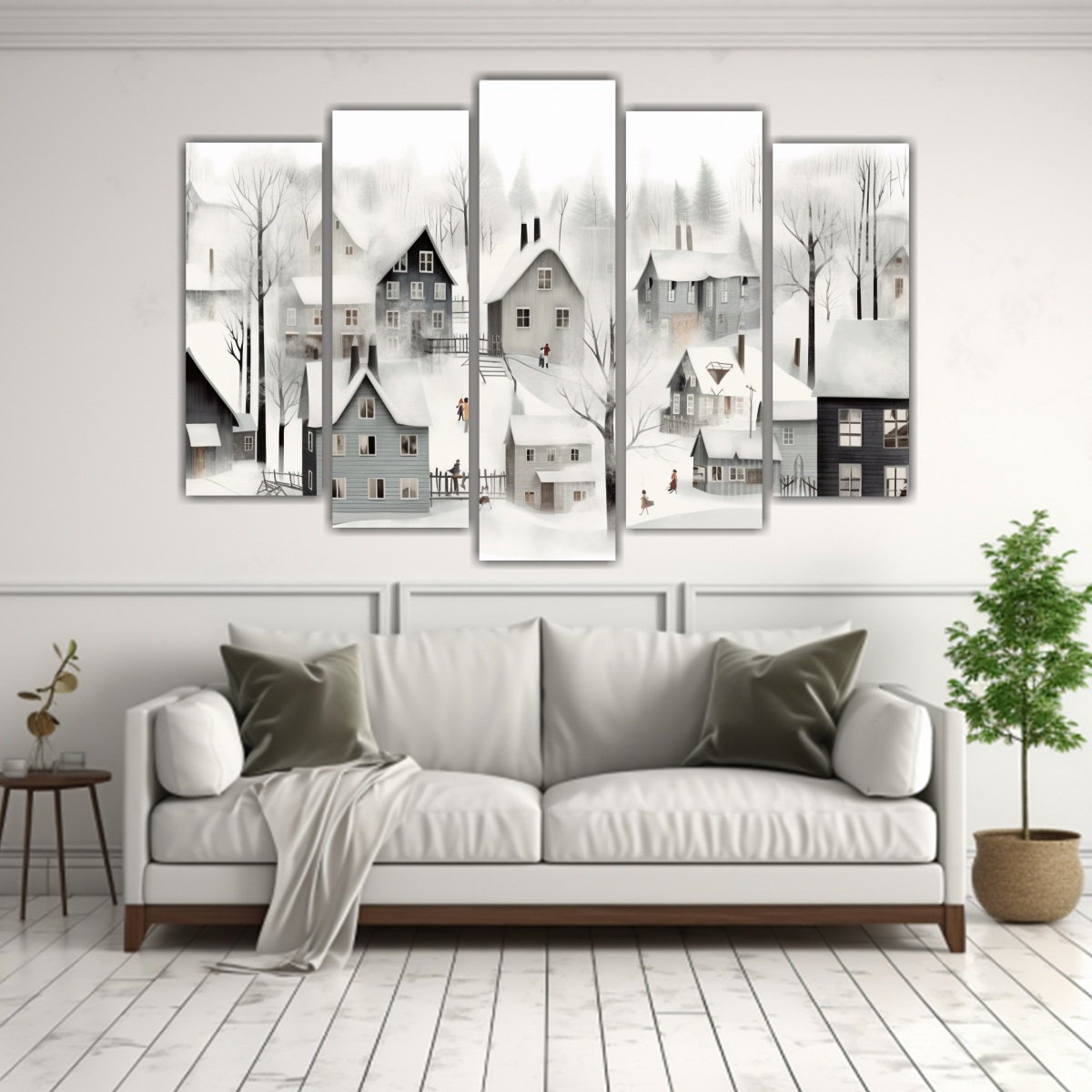 paisaje-nevado-con-casas-y-tormenta-en-cuadros-decorativos-1