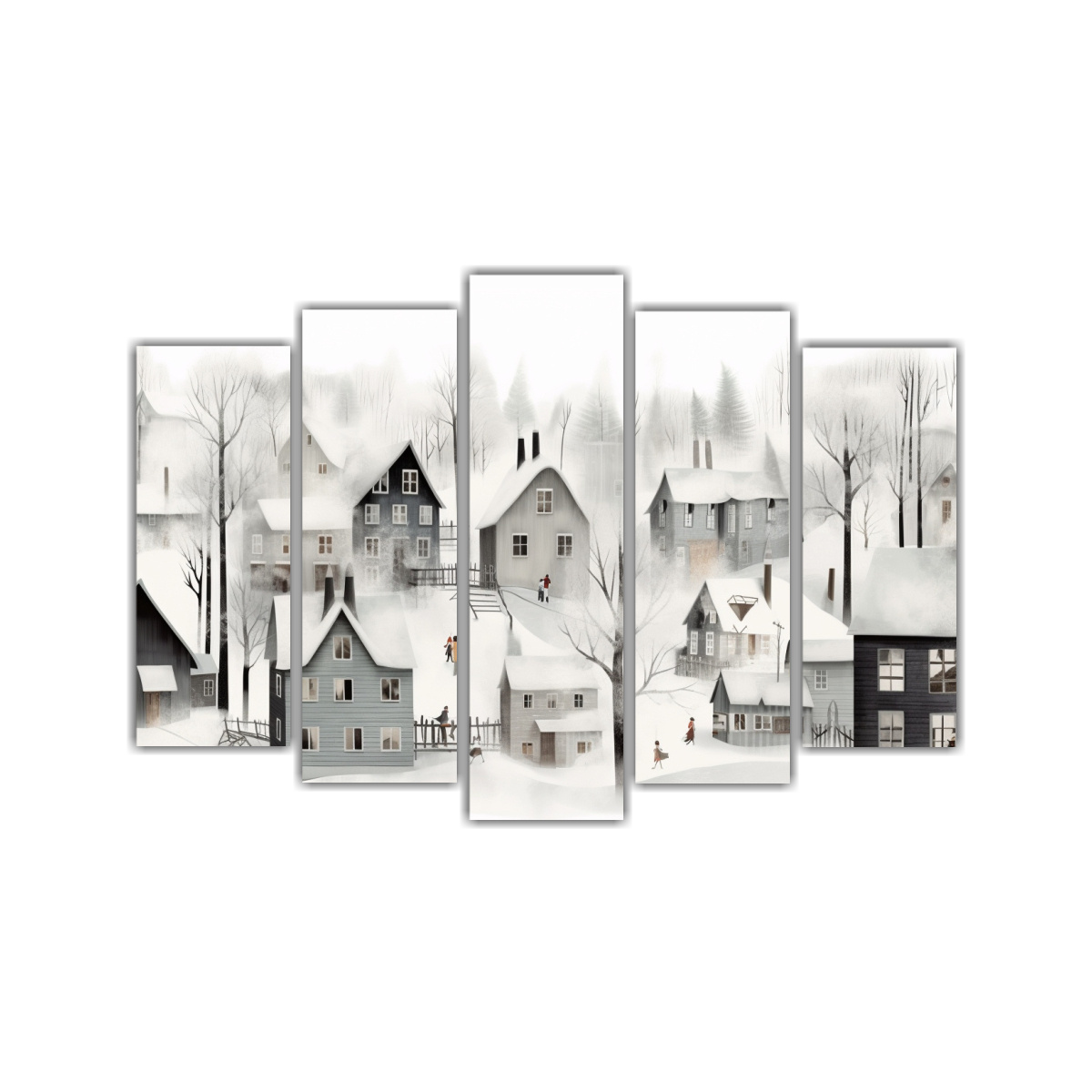paisaje-nevado-con-casas-y-tormenta-en-cuadros-decorativos