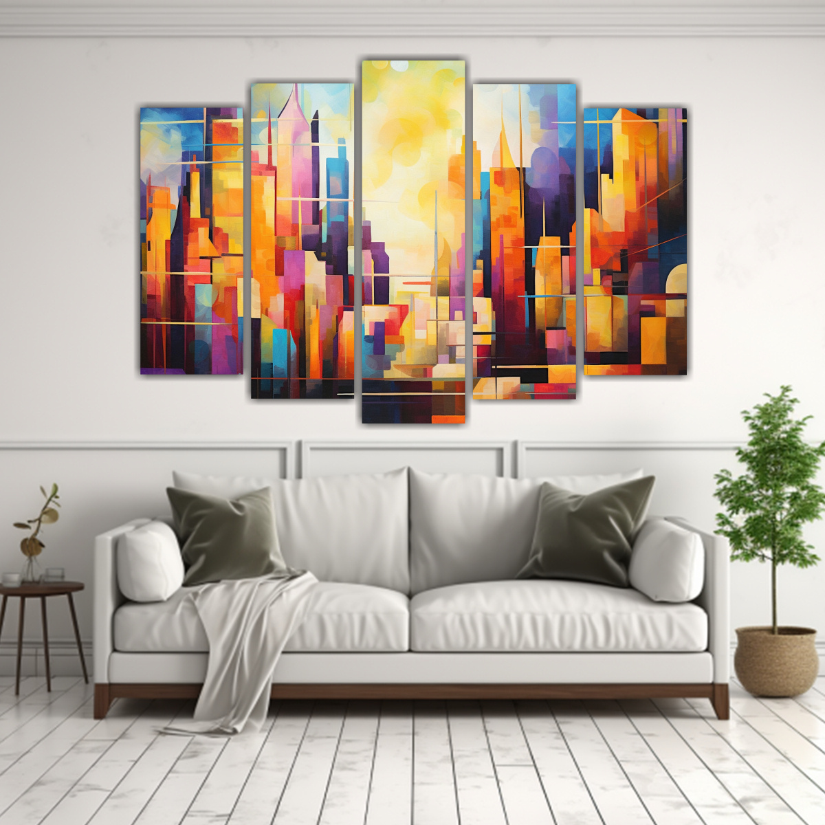 paisaje-urbano-en-cubismo-con-colores-intensos-set-5-cuadros-1