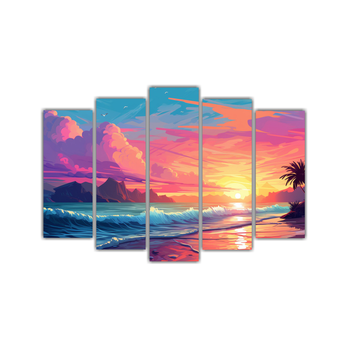 paisajes-atardecer-playa-pastel-arte-lienzo-forma-poderoso