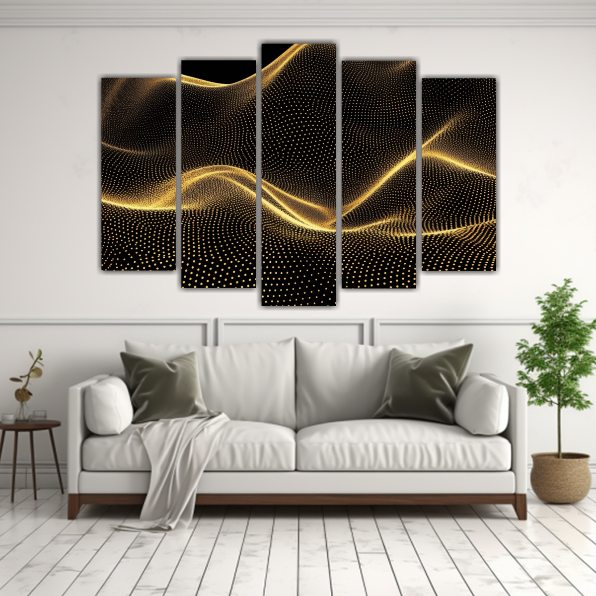 patr-n-intenso-de-ondas-doradas-en-lienzo-cinco-composiciones-decorativas-1