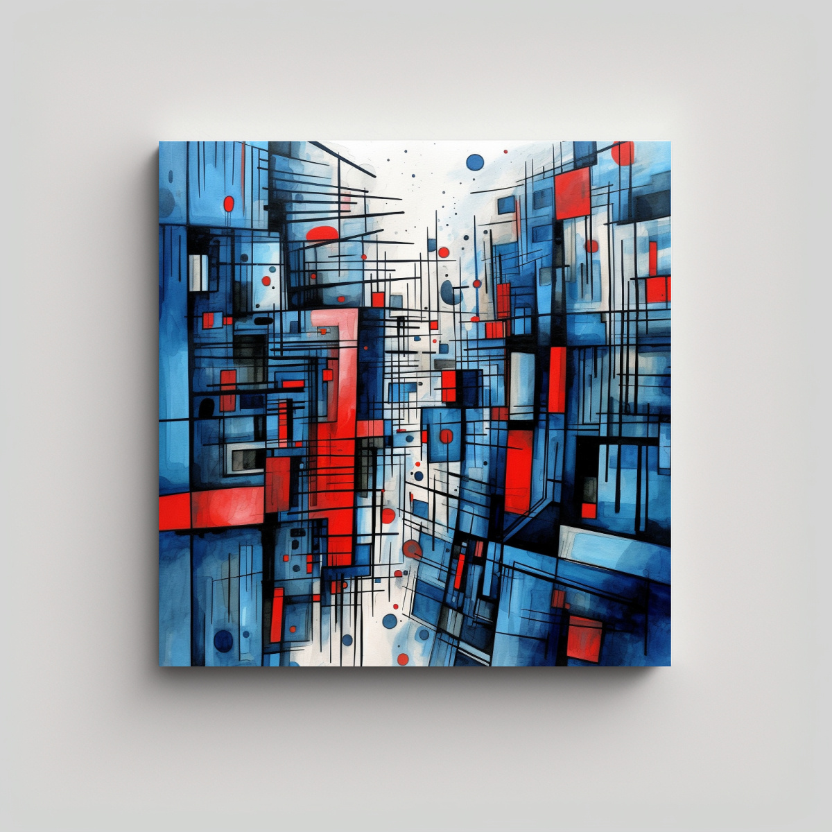 pintura-abstracta-ciudad-azulnegro-y-rojo-en-lienzo-profundidad-