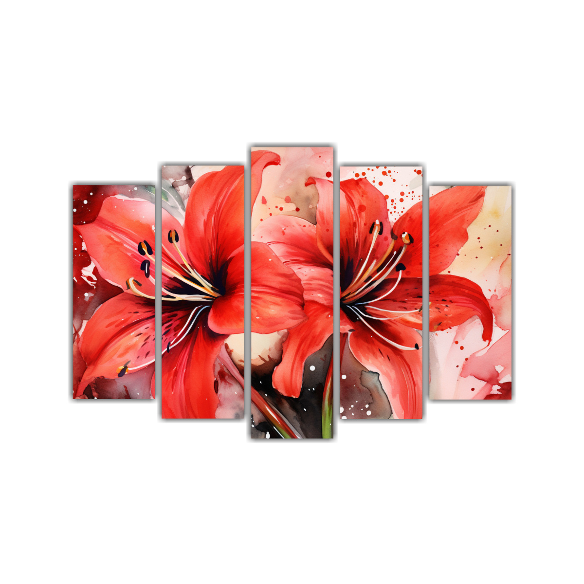 pintura-abstracta-de-amaryllis-en-rojo-y-negro-