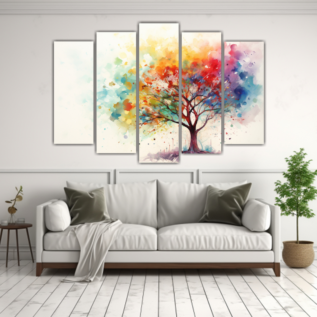 pintura-abstracta-de-colores-arco-ris-en-un-rbol-de-eucalipto-arte-de-pared-1