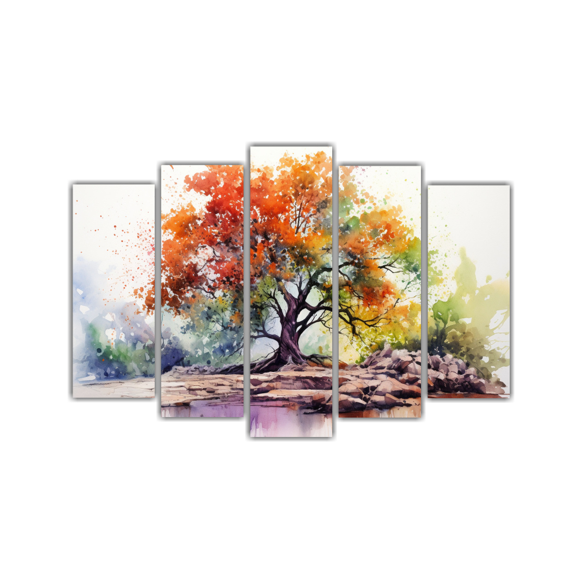 Pintura Abstracta De Colores Vibrantes De Un árbol De Algodonero: Diseño Urbano.