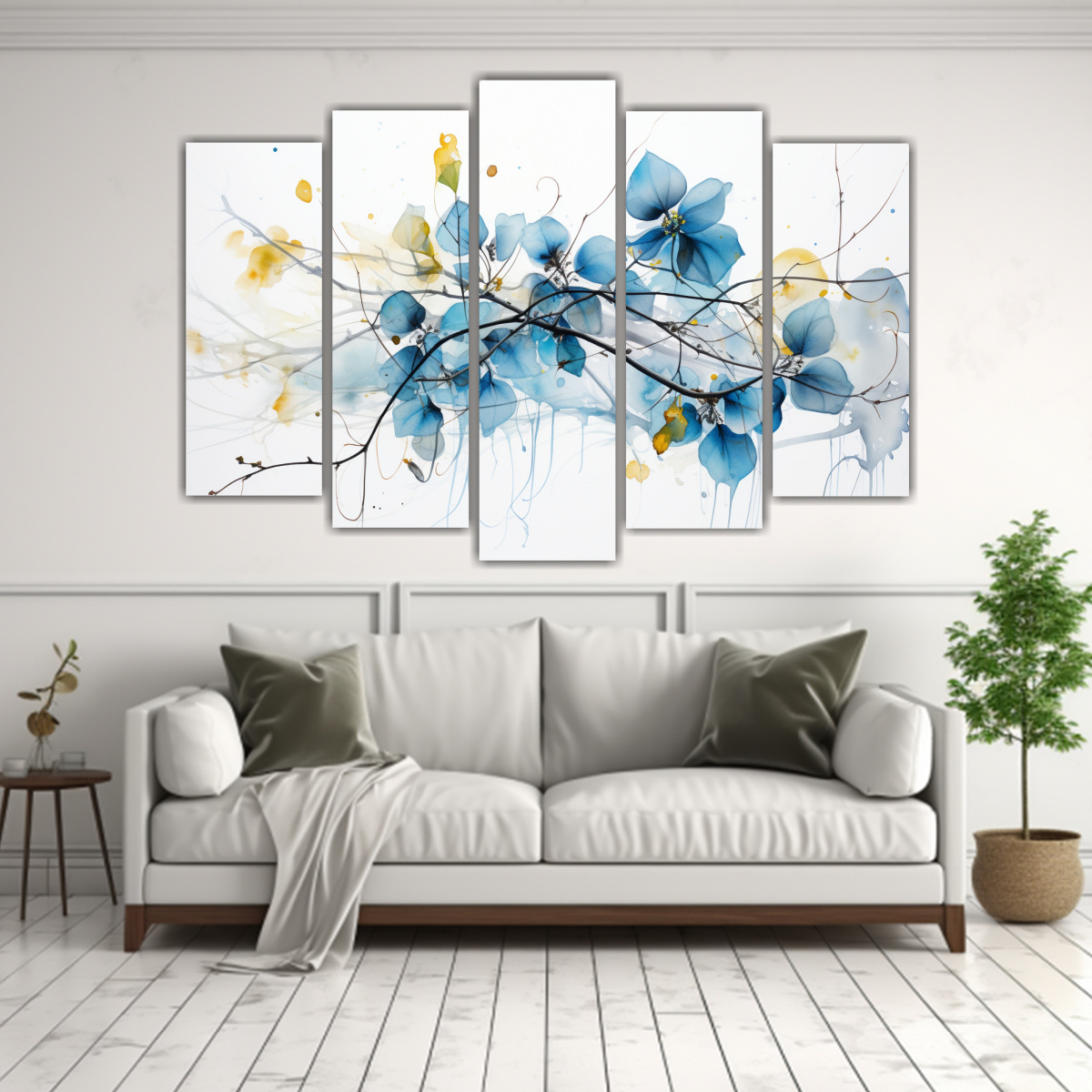 pintura-abstracta-de-flores-de-tilo-en-colores-negro-y-azul-1