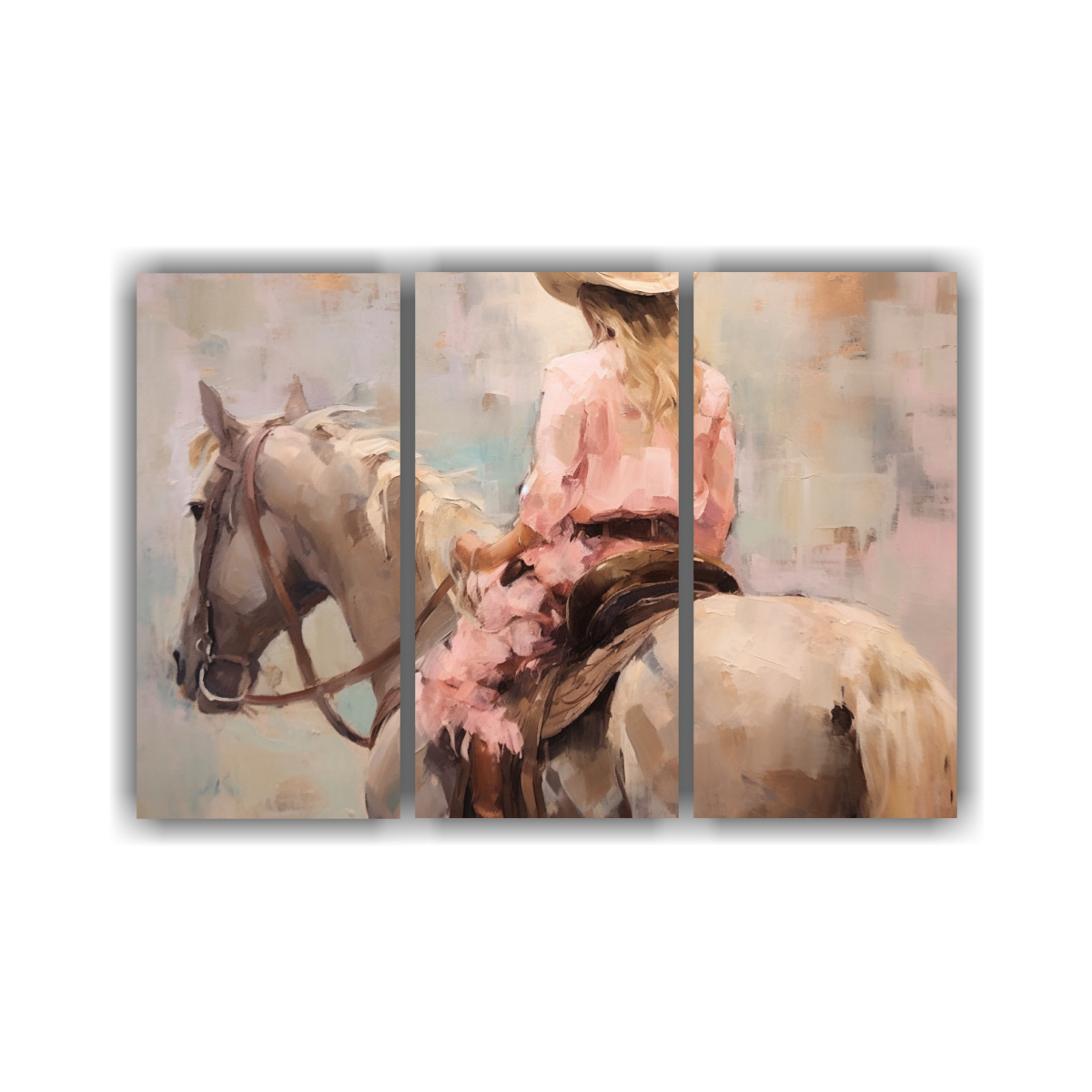 pintura-abstracta-de-ni-a-a-caballo-en-leo-vista-trasera