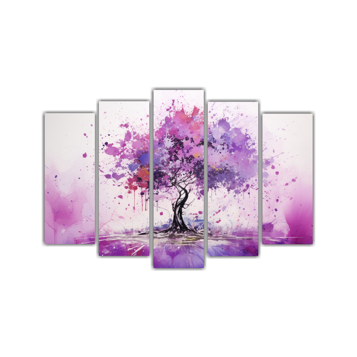 pintura-abstracta-de-un-rbol-tropical-en-colores-morados