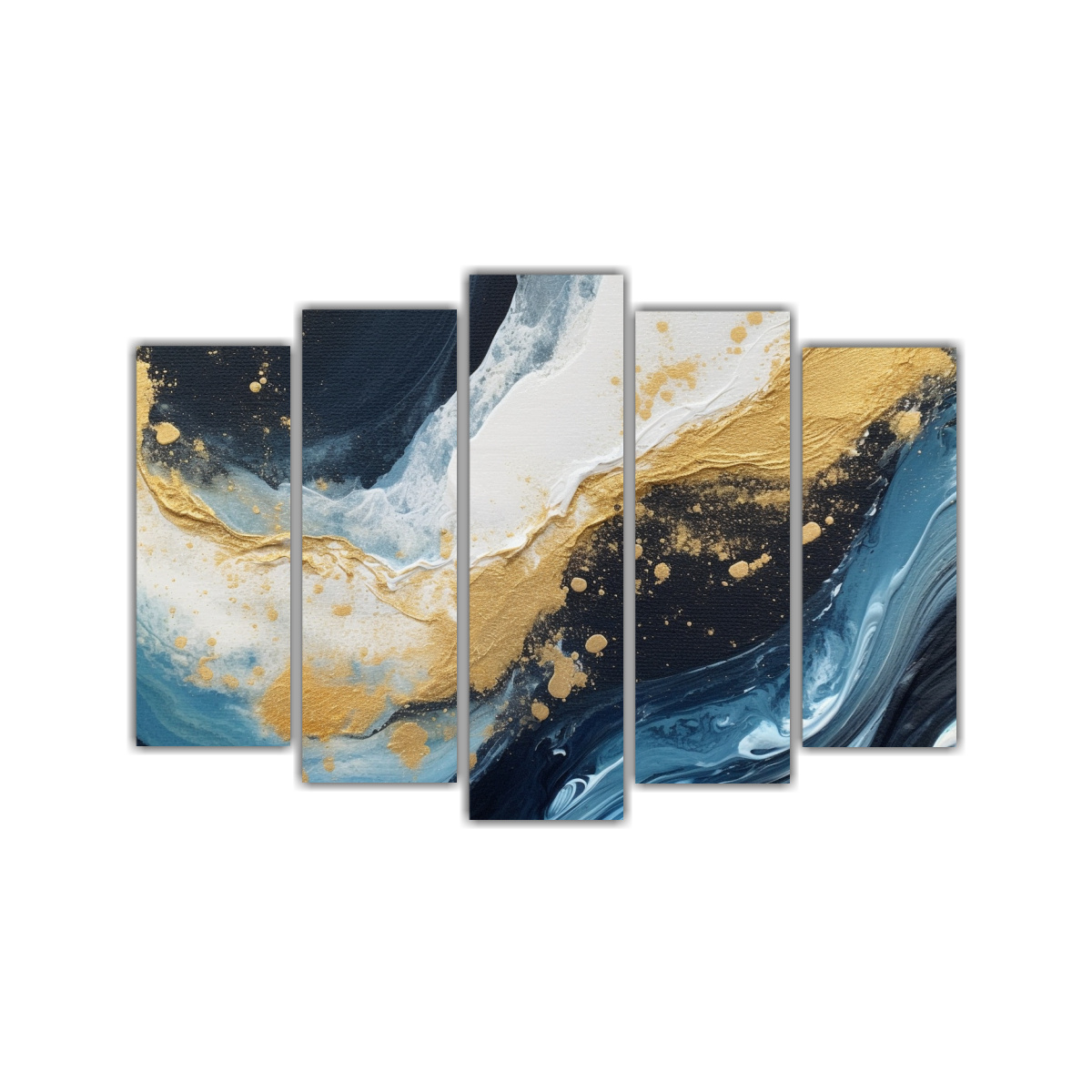 pintura-abstracta-en-forma-ondulada-azul-con-detalles-dorados