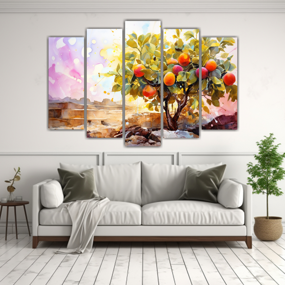 pintura-abstracta-horizontal-de-intensidad-de-colores-naranja-y-rosa-en-una-higuera-1