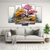 pintura-abstracta-rbol-pino-bons-i-amarillo-y-rosa-en-5-cuadros-1
