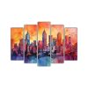 pintura-acuarela-ciudad-paisaje-cinco-cuadros-colores-