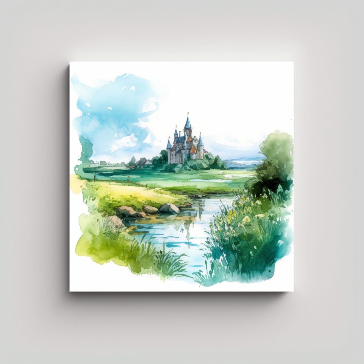 pintura-acuarela-estilo-boceto-verde-claro-agua-va-horizonte