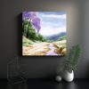 pintura-acuarela-paisaje-bosque-camino-cielo-rbol-nube-blanca-arte-decorativo-1