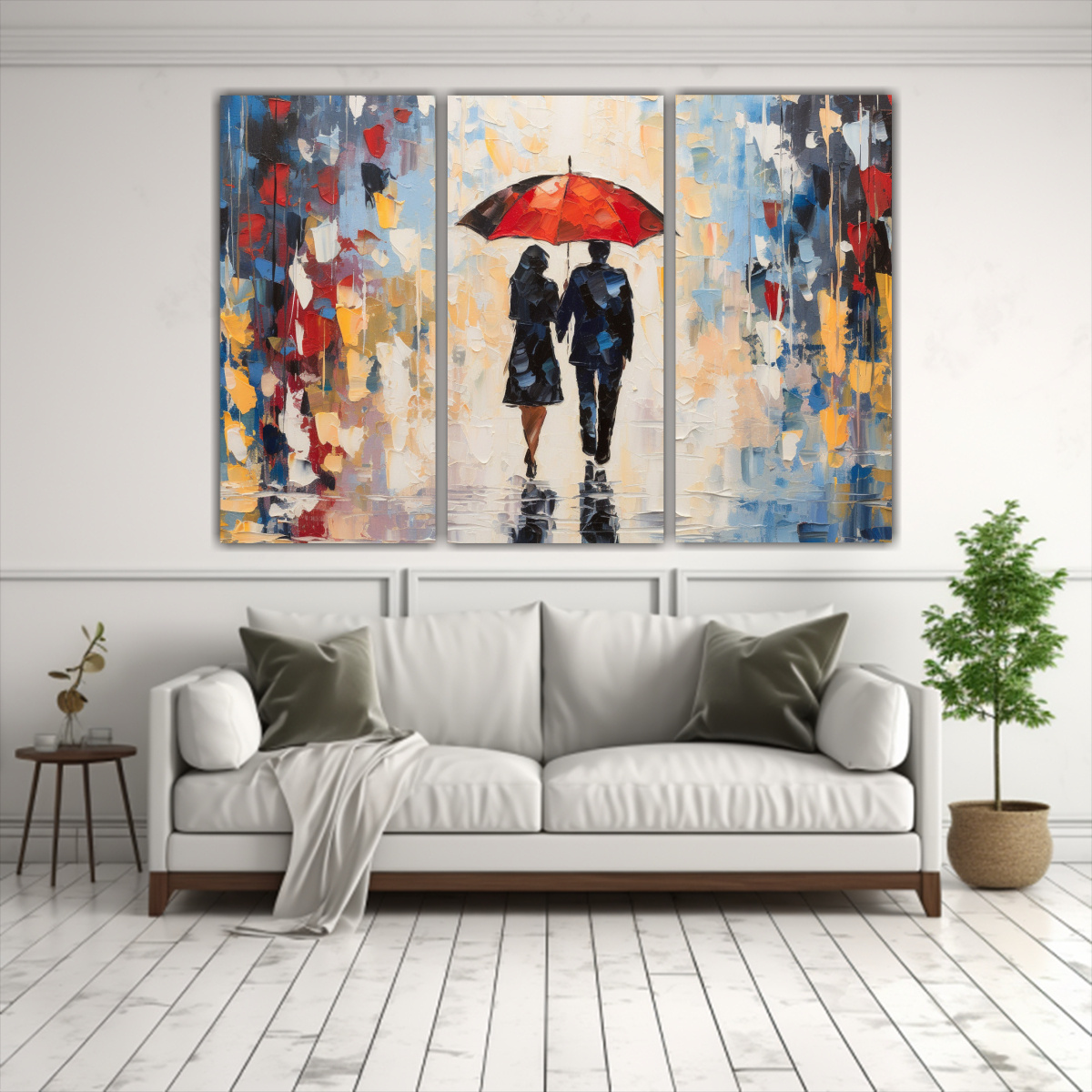 pintura-al-leo-moderna-de-pareja-bajo-paraguas-surrealista-1