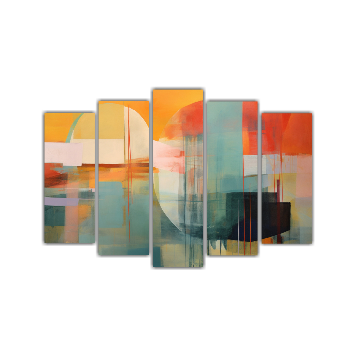 pintura-cinco-canvas-creativa-reflejo-atardecer-por-amy-sillman