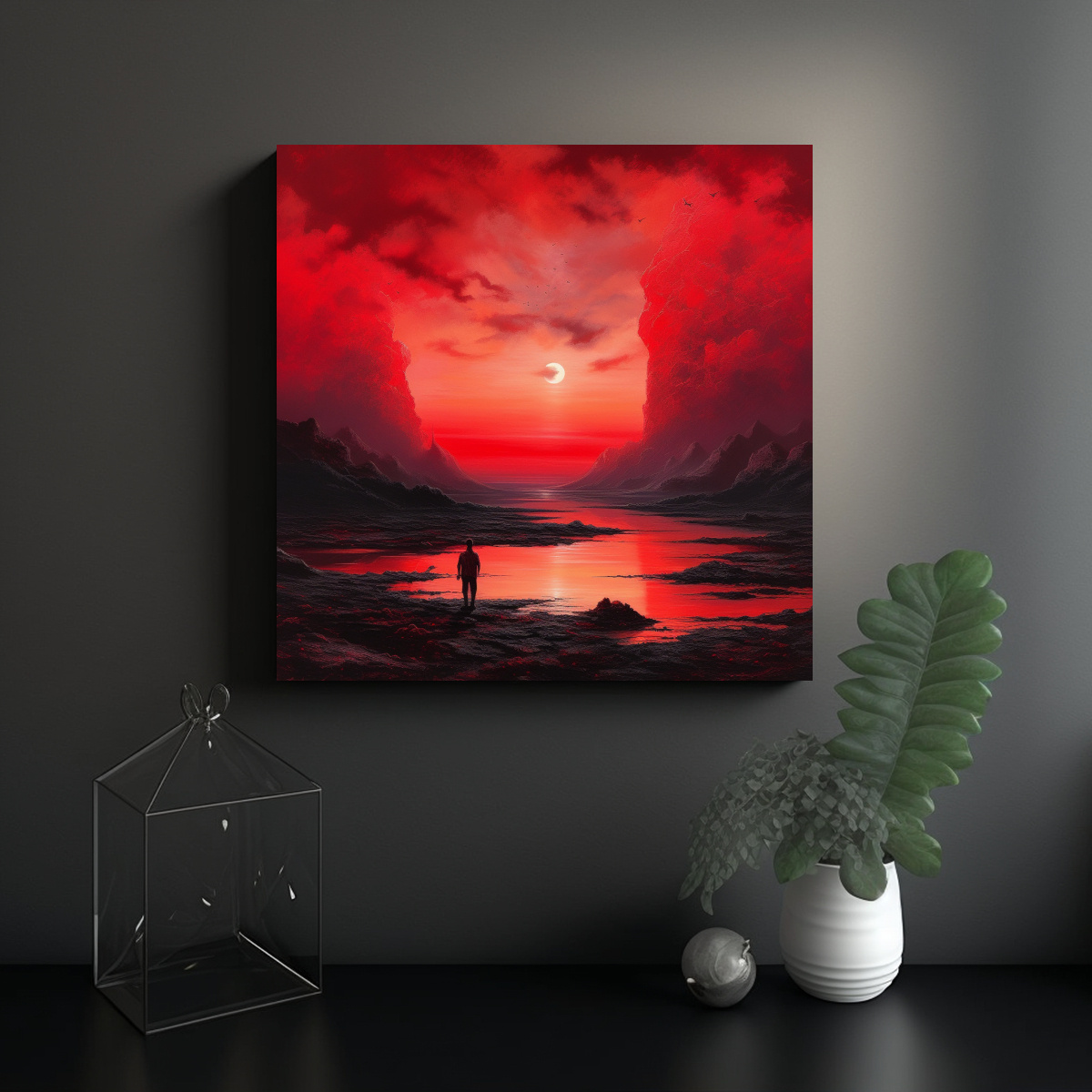 Cuadro Decorativo Paisaje Cielo Rojo DecoCuadros cuadro-decorativo-paisaje-cielo-rojo-decocuadros