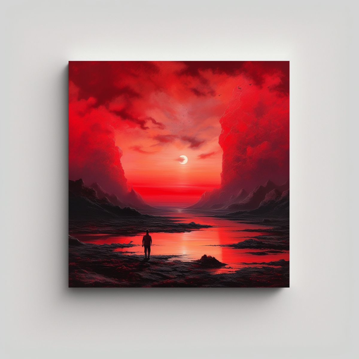 Cuadro Decorativo Paisaje Cielo Rojo DecoCuadros cuadro-decorativo-paisaje-cielo-rojo-decocuadros