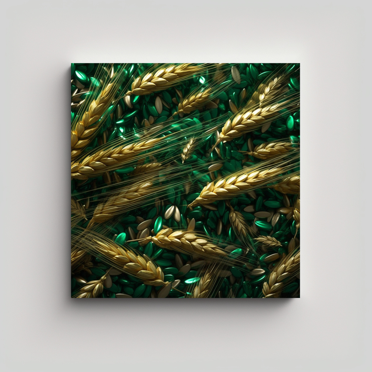 pintura-de-pared-trigo-met-lico-de-gemas-esmeralda-en-fondo-estrellado-
