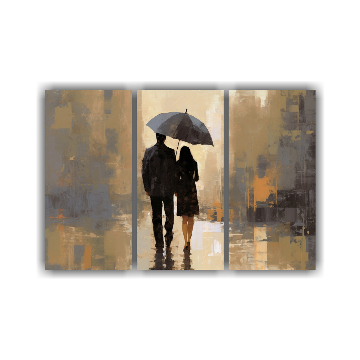 pintura-de-pareja-con-paraguas-en-estilo-decorativo-tres-cuadros-tonos-fantas-a-