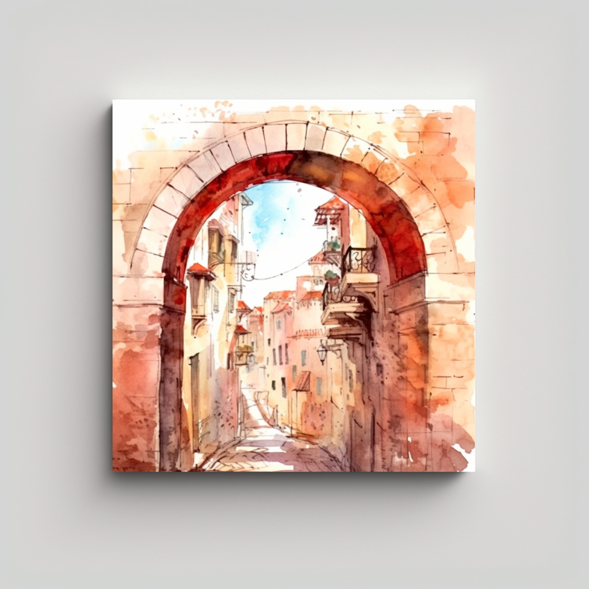 pintura-decorativa-acuarela-estilo-boceto-de-arte-abstracto-en-antigua-pared-y-arco