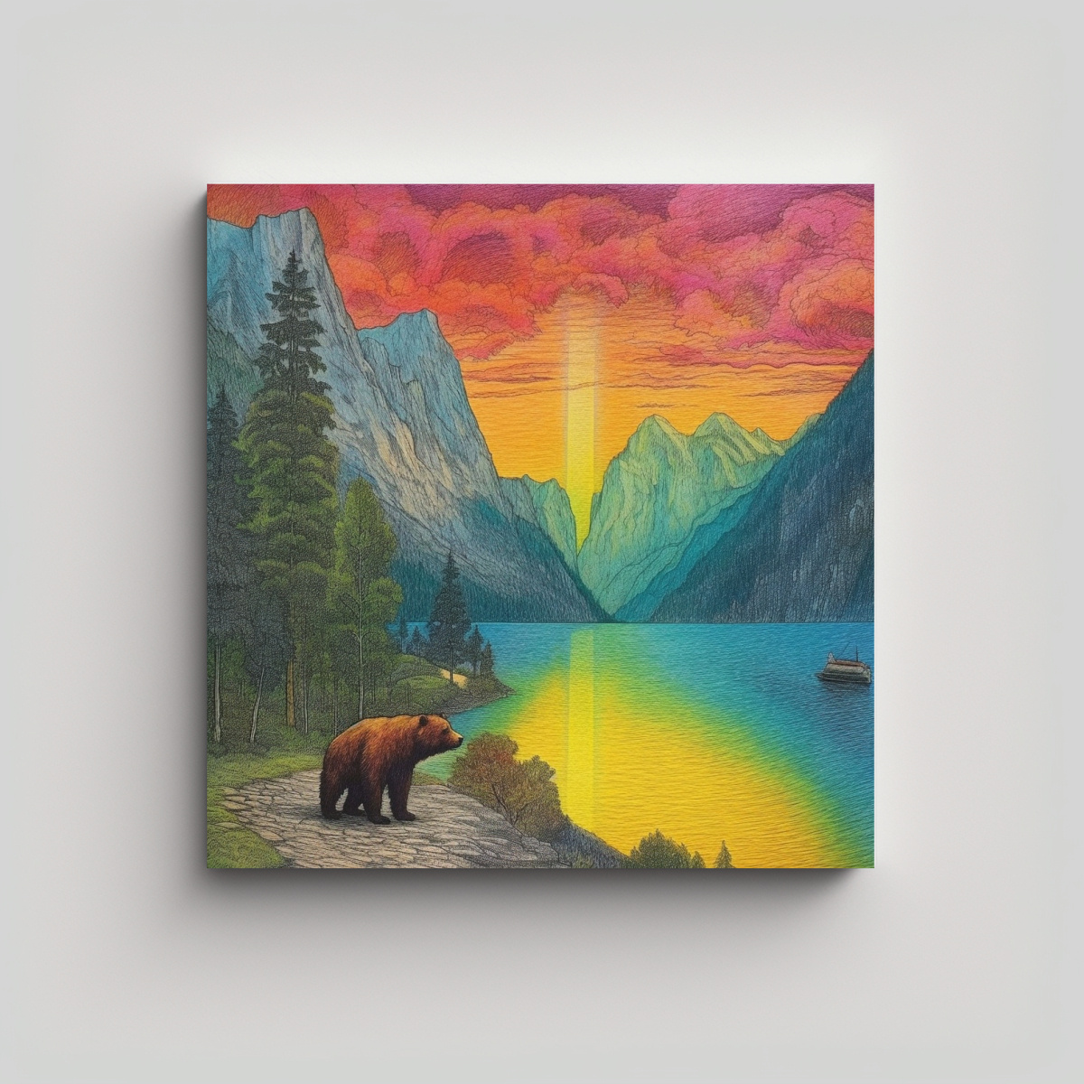 pintura-decorativa-de-imagen-colorida-a-cray-n-del-danubio-y-monta-as