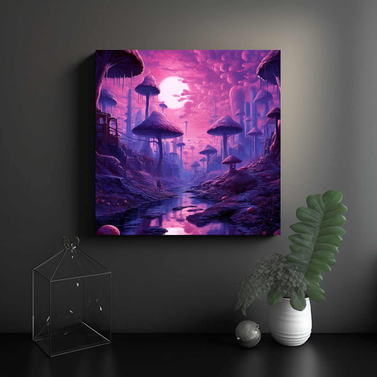 pintura-decorativa-paisaje-p-rpura-mundo-venenoso-en-bastidor-1