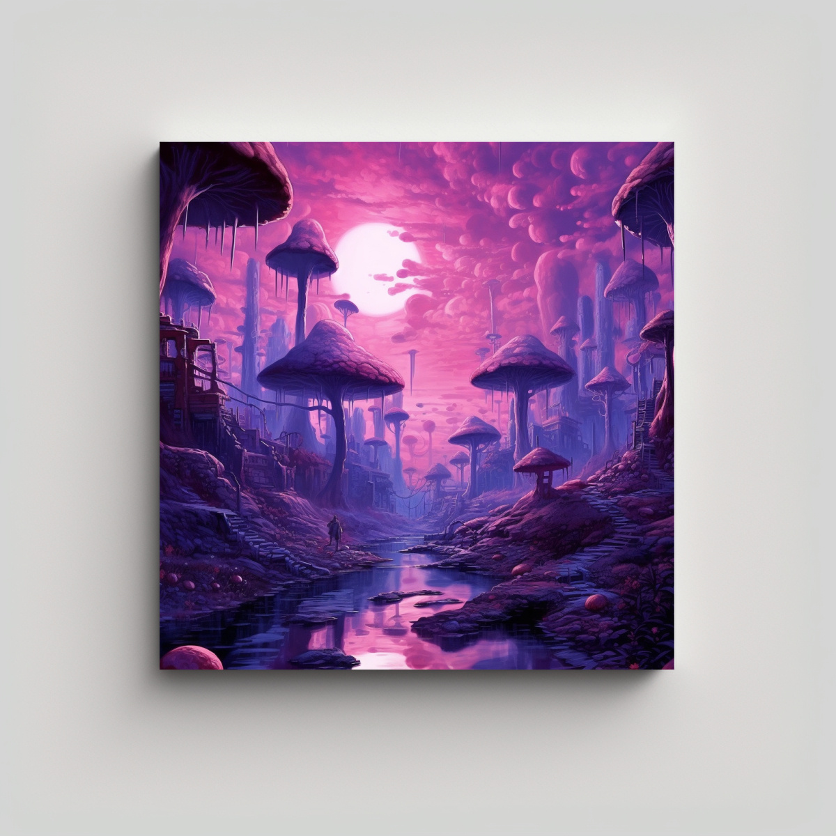 pintura-decorativa-paisaje-p-rpura-mundo-venenoso-en-bastidor