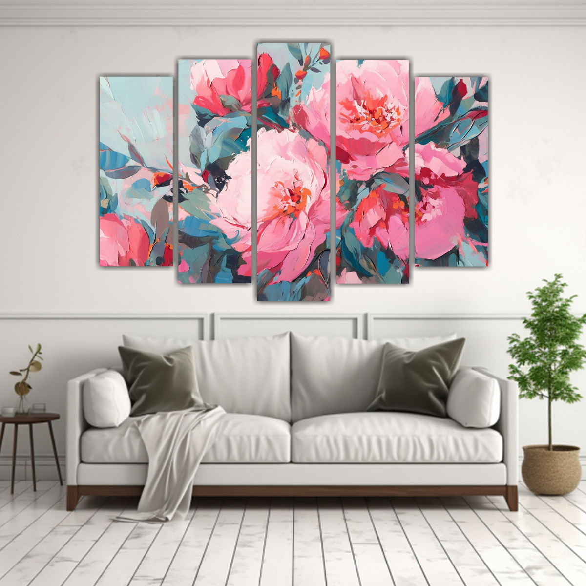 pintura-en-lienzo-de-flores-en-colores-turquesa-y-rosa-abstracci-n-equilibrada-1