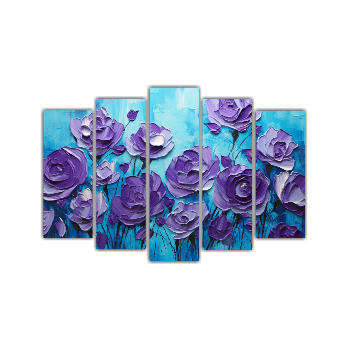 pintura-en-lienzo-de-flores-en-los-colores-p-rpura-y-turquesa