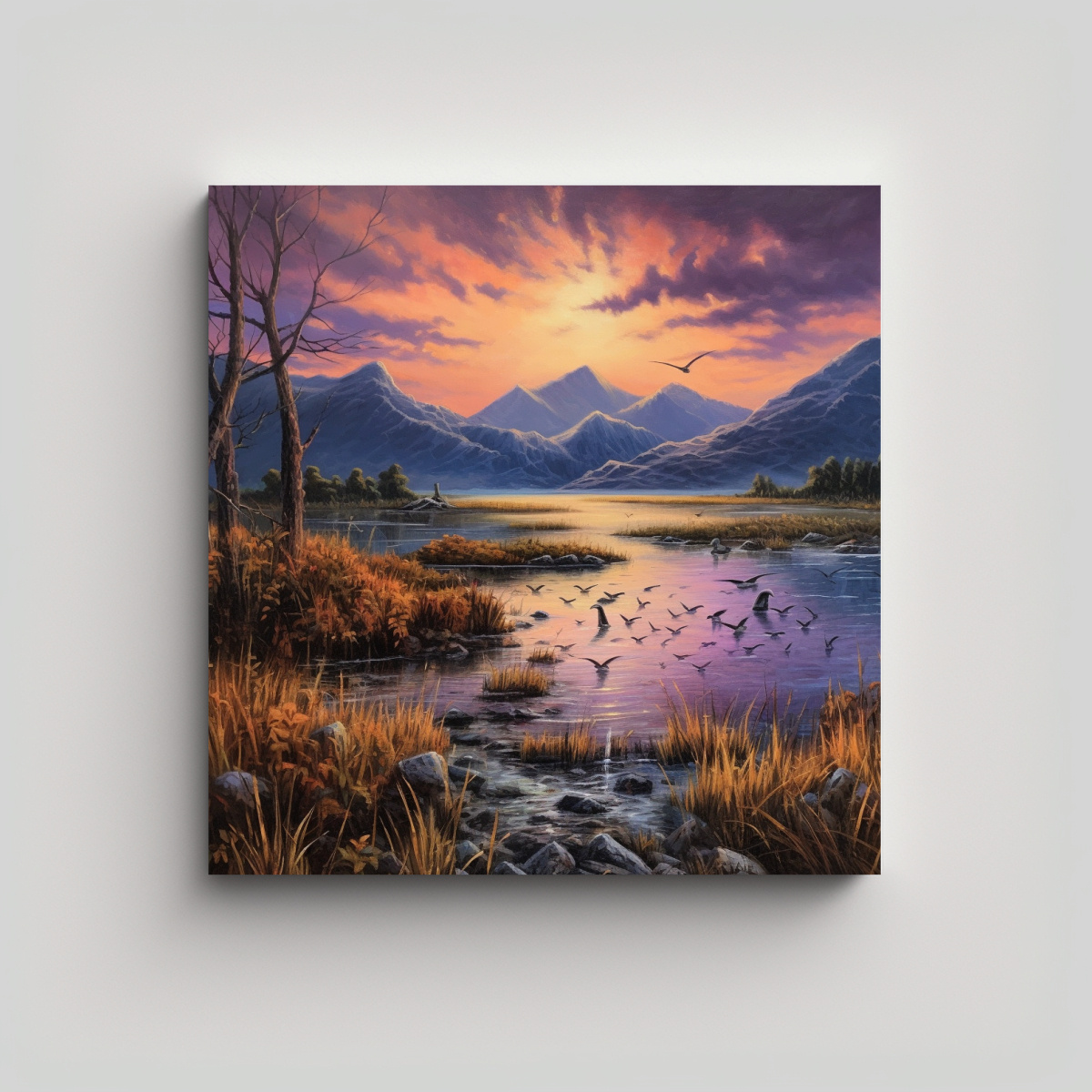 pintura-fina-de-paisaje-de-monta-a-con-lago-al-atardecer-en-tormenta-