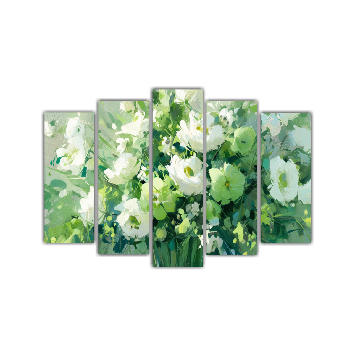 pintura-floral-verde-en-lienzo-estilo-est-tica-horizontal-de-cinco-piezas