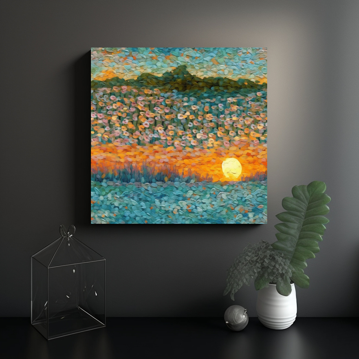 pintura-impasto-de-campo-de-flores-y-atardecer-belleza-en-arte-de-pared-1