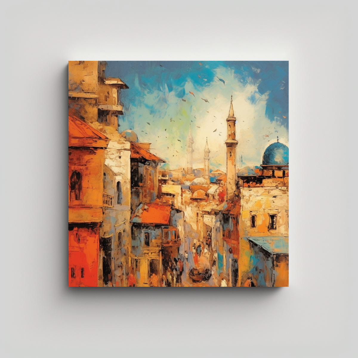 pintura-impresionista-moderna-en-bastidor-de-madera-escena-de-damasco-siria