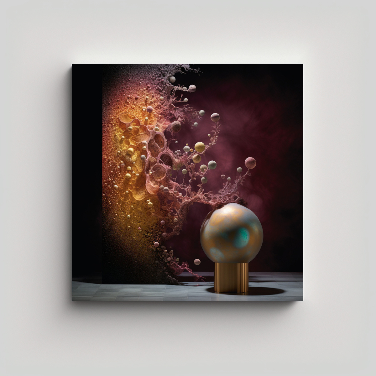 pintura-lienzo-relieve-focus-columna-agua-burbujeante-bajo-surf