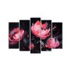 pintura-sobre-lienzo-de-flores-en-colores-negro-y-rosa-perspectiva-a
