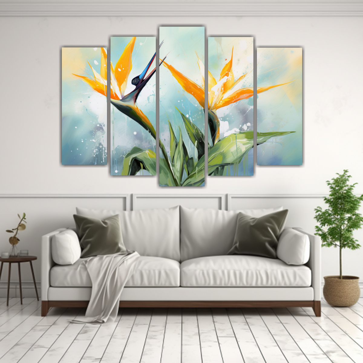 pinturas-abstractas-de-aves-del-para-so-en-amarillo-y-blanco-1