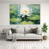 pinturas-abstractas-de-lotos-verde-y-blanco-en-tres-lienzos-modernos-1-1