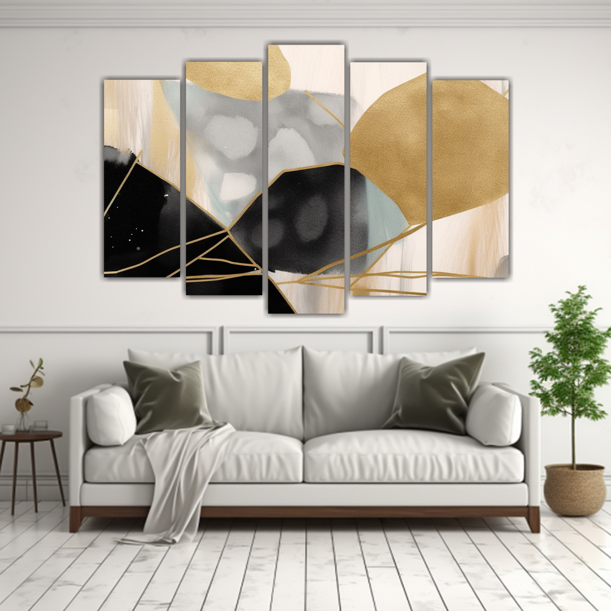 pinturas-abstractas-geom-tricas-en-tela-l-neas-doradas-y-negras-1